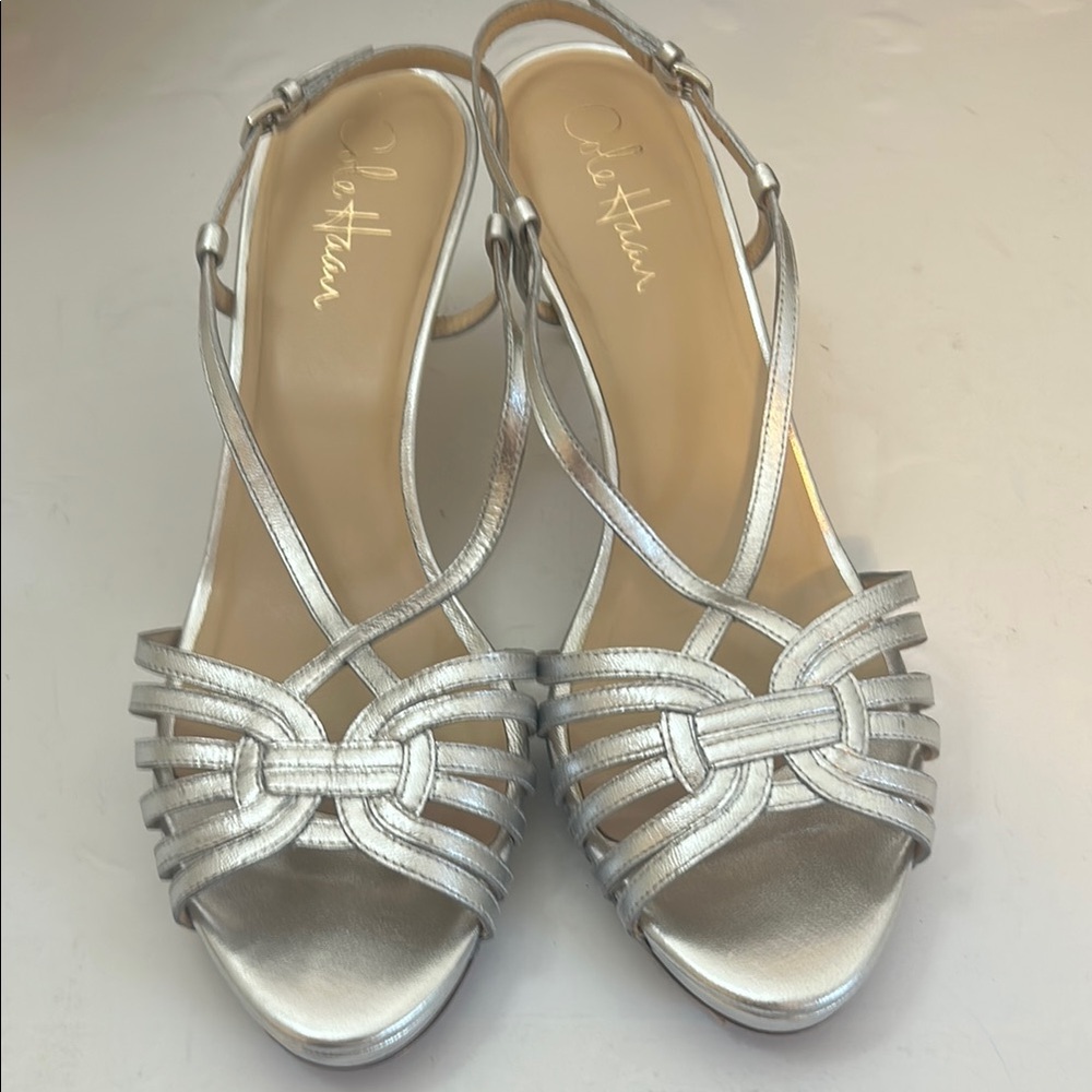 Cole Haan Women's Silver Strappy Sandals sz 9.5